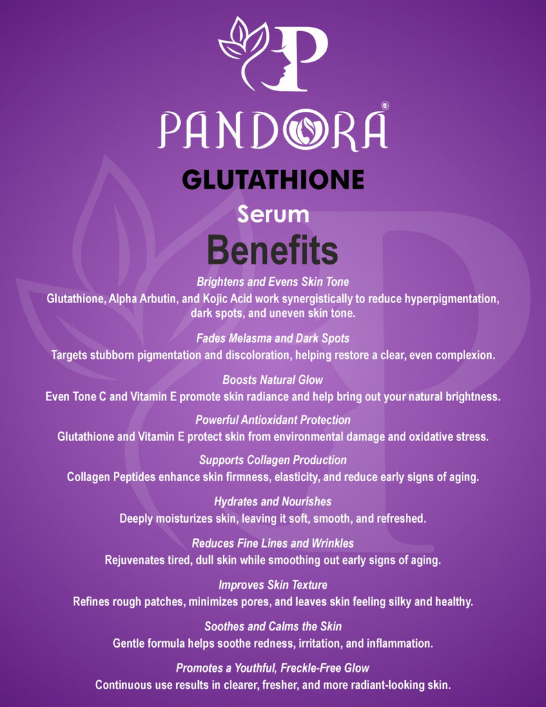 Pandora Glutathione Serum Improve Elasticity and Hyperpigmentation Pandora Cosmetics PK Pandora Glutathione Serum Improve Elasticity and Hyperpigmentation Pandora Cosmetics PK